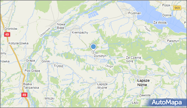 mapa Dursztyn, Dursztyn na mapie Targeo